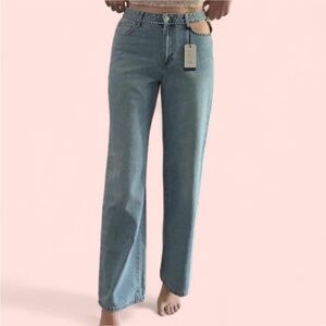 Forever 21 Light Blue Straight Leg Jeans with Diamond Detail